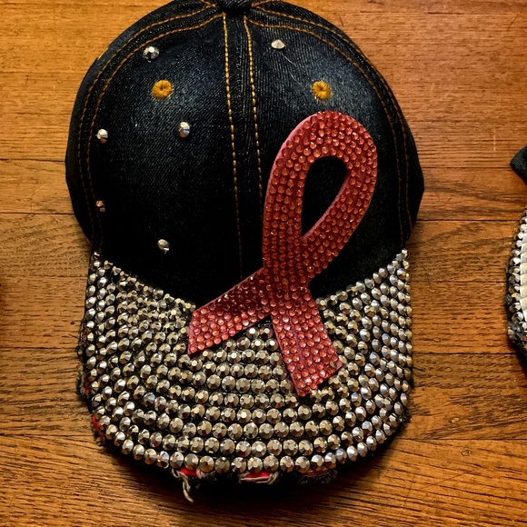 Accessories - Cancer Survivor Ribbon  Bling Baseball cap